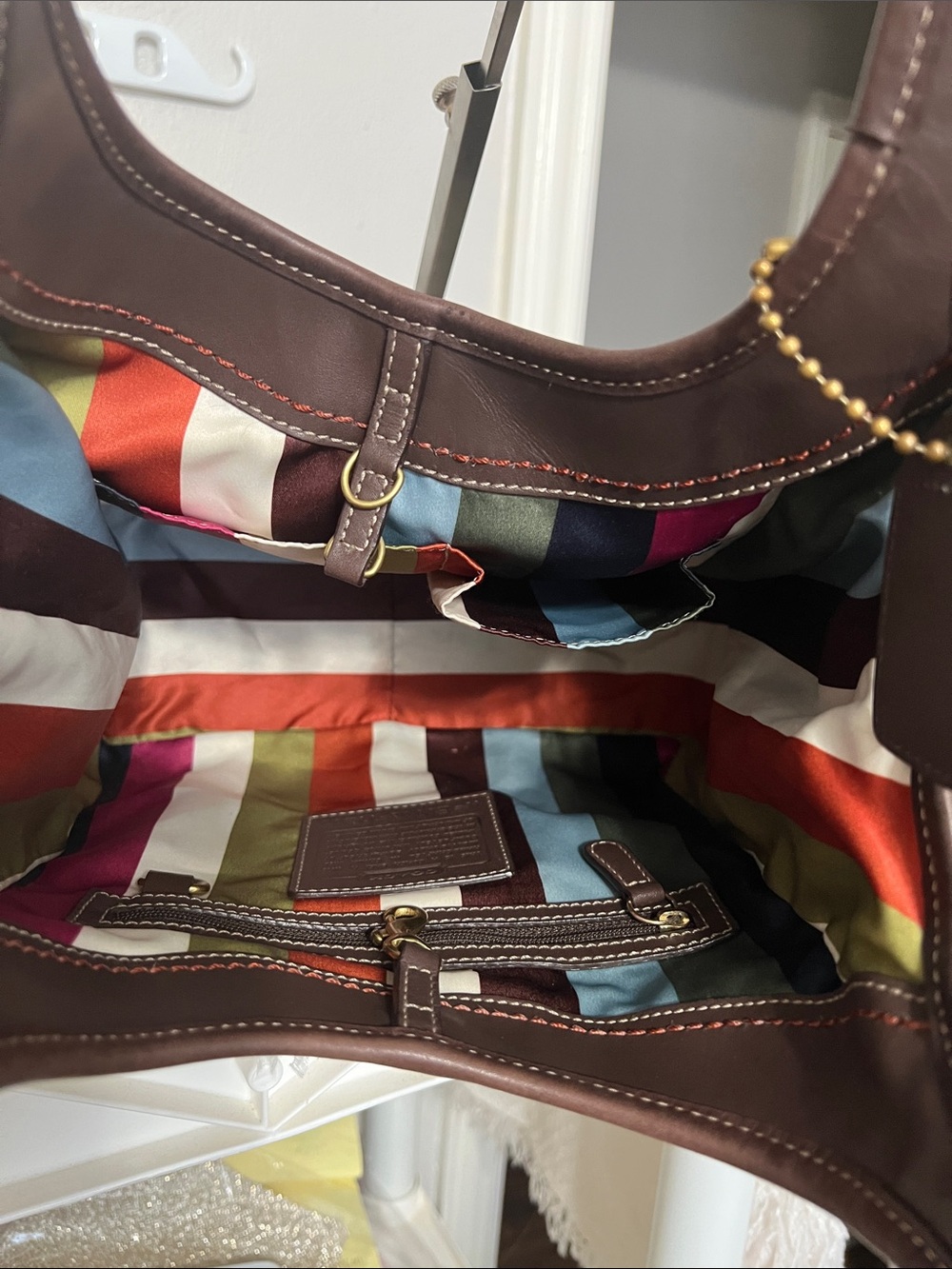 Coach Ergo Legacy Dark Brown Shoulder Bag with Brass Accent - Picture 12 of 17
